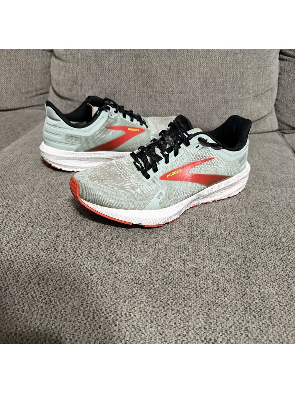 Brooks Running Shoes Womens 11 Gray Red Mesh Low Top Athletic Cushioned Sneakers
